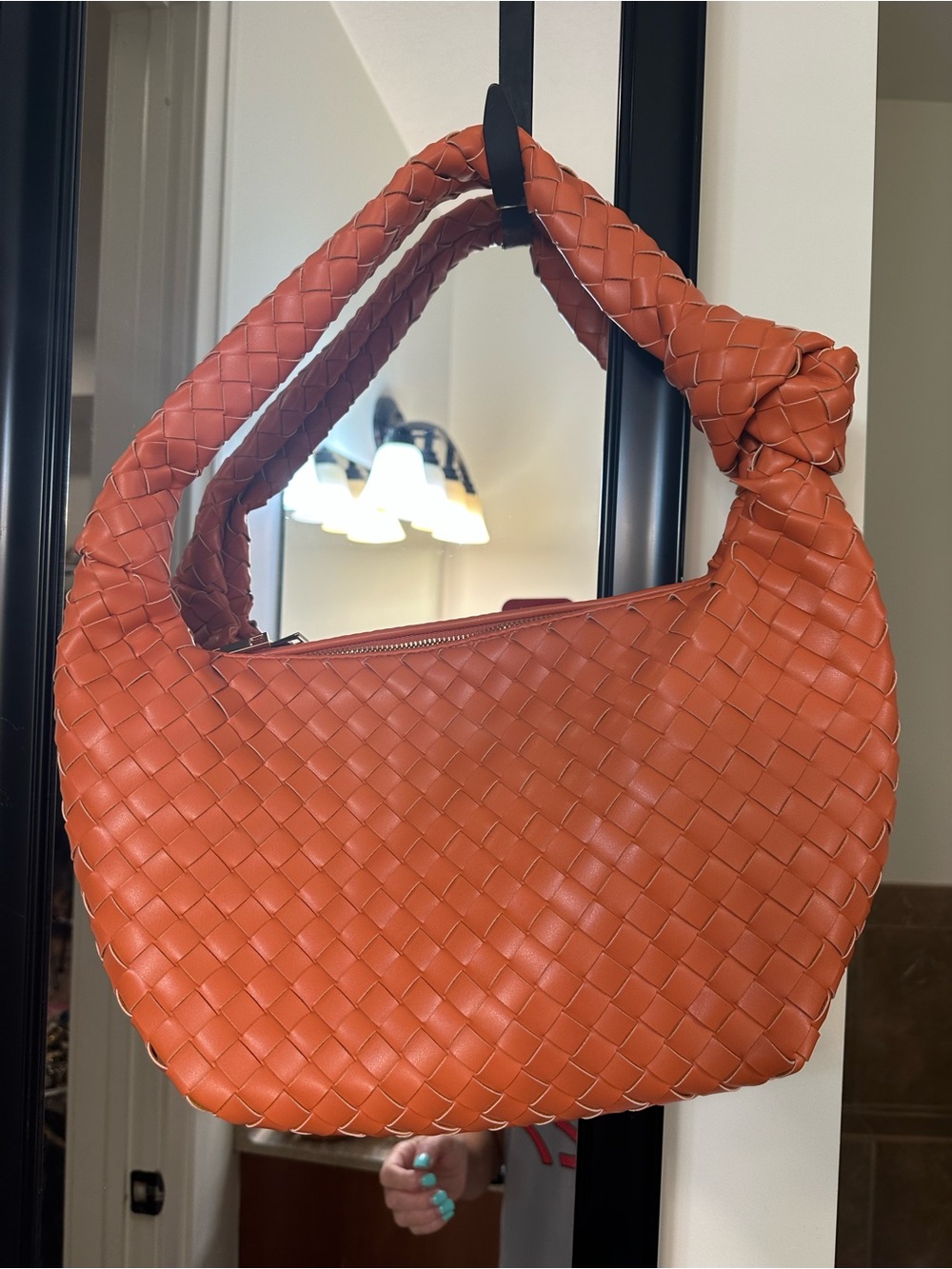 a new day Woven Hobo Tote in Burnt Orange